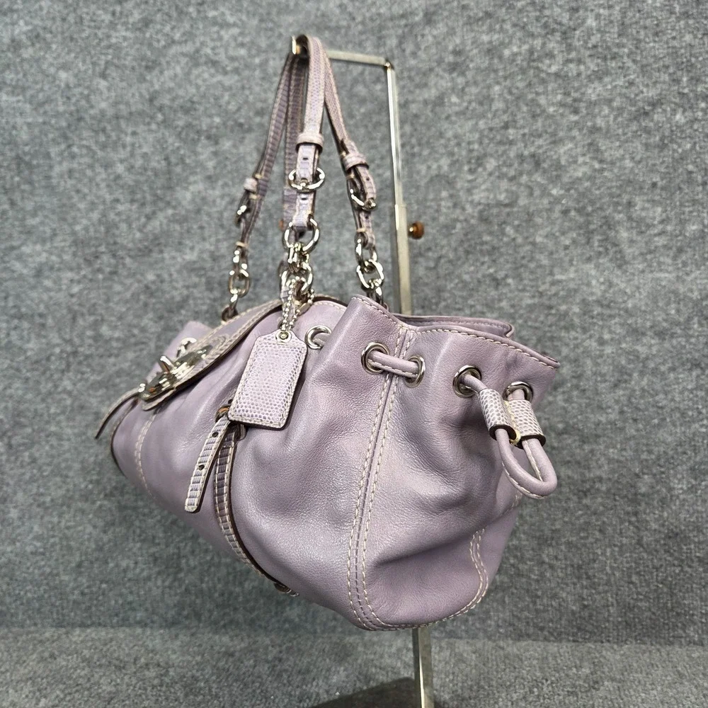 Vintage Coach Mini Legacy Drawstring East West Hobo Bag Y2k RARE 13204 Purple